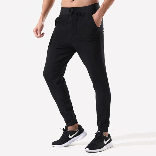 

01 men's sports fitness pants gym clothes women running breathable quick drying sports pants stretch slim casual pants, Black