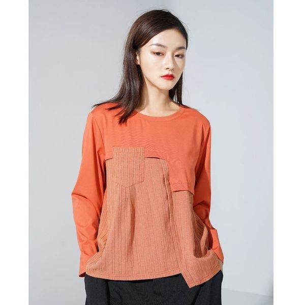 

design autumn new bottoming versatile loose stitching women's large t-shirt 2020, Black;gray