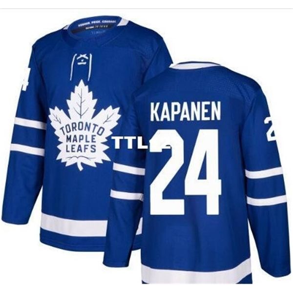 

real 421 real full embroidery toronto maple leafs 24 kasperi kapanen hockey jersey or custom any name or number jersey, Black