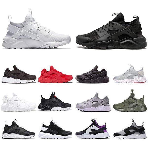 

new huarache fashion iv 4.0 iv 1.0 mens running shoes triple black white red silver huaraches men trainers women sports sneakers 36-45