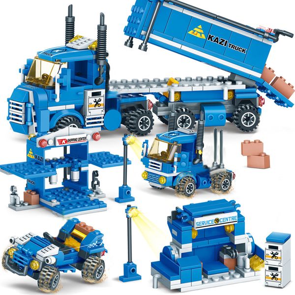 NUOVI 319pcs 4 IN 1 TRASPORTO URBANO Building Blocks Construction City Truck Blocks Mattoni da costruzione fai da te Giocattoli educativi per bambini LJ200928