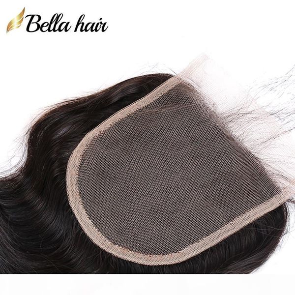 

lace closure indian hair weave closure hair extensions 8"-24" natural color (4*4) human hair lace closure body wave bellahair 8a, Black;brown