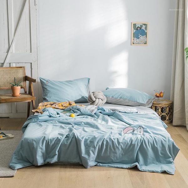 

washed cotton bedspreads solid quilt for girl embroidered blanket for king single bed nordic bed throw cute kawaii comforter1