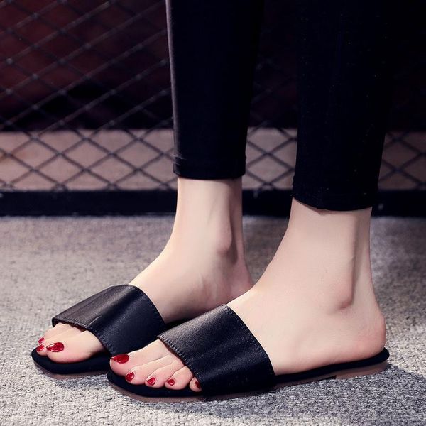 

casual women's summer footwear lightweight flat beach flip flops woman shoes non-slip breathable slipper woman zapatos de mujer, Black