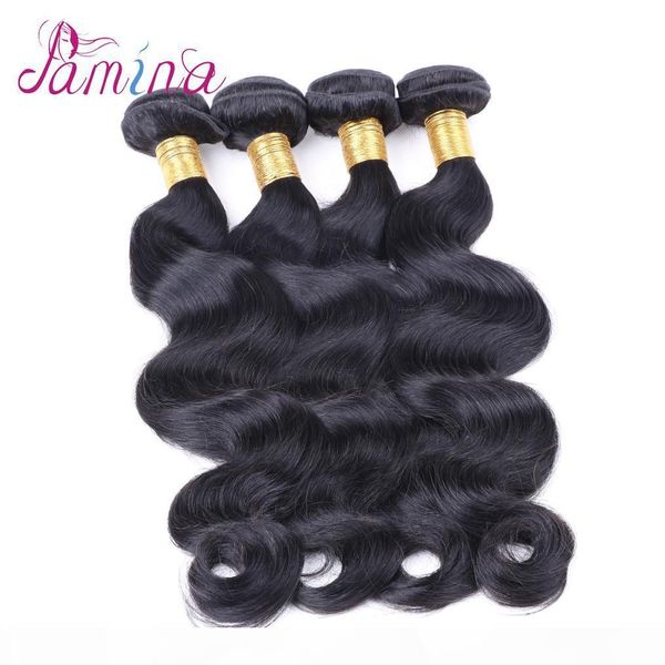 

pamina hair malaysian hair bundles 3 4 bundles 8-30 inch body wave deals virgin remy body wave 100% human hair extensions, Black