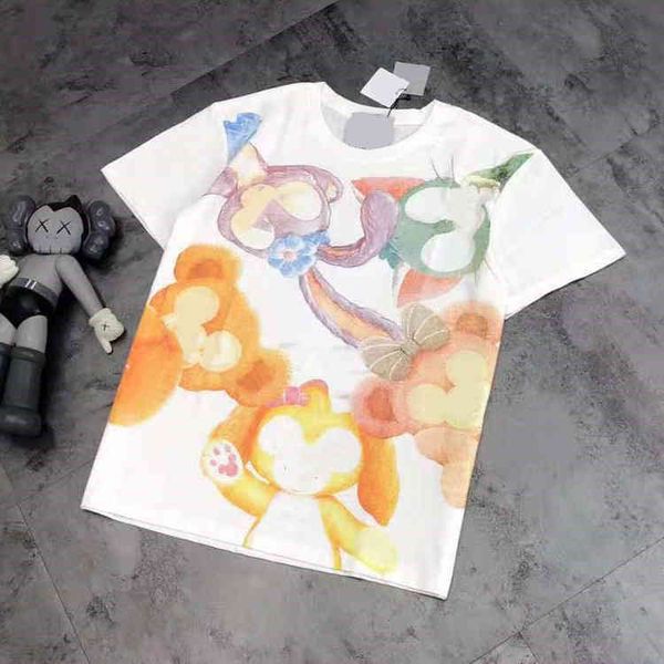 

2022 factory wholesale new high version spring summer fashion cartoon small animal color printing age reduction lovely sweet and fresh women, White