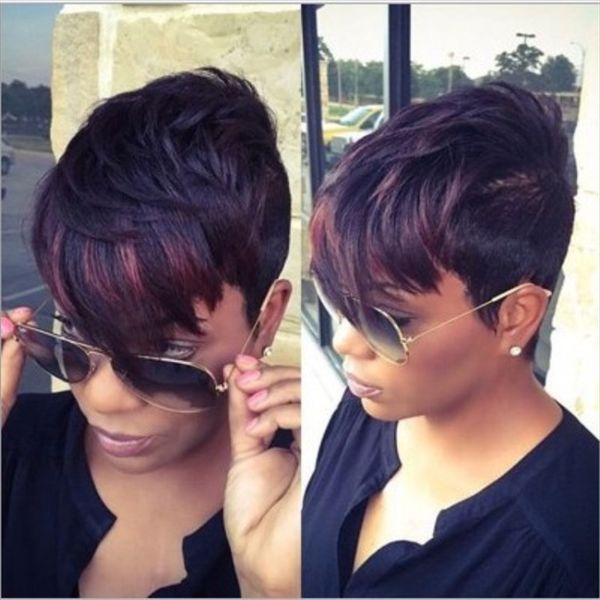 

ig8bt wig women's short straight curlswig hair roll hair micro curl black wine red highlights gradient short curl
