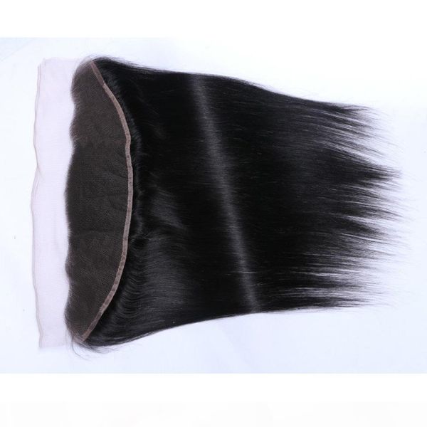 

прозрачные перуанские прямые человеческие волосы кружева лобное закрытие 13x4 средняя свободная три части швейцарские кружева 100% реми нату, Black;brown