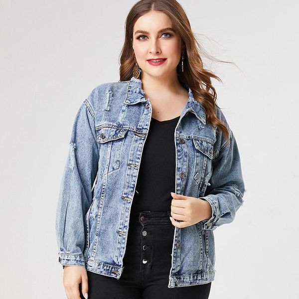 

2021 new spring plus size denim jacket woman ladies fashion jean coats and jackets, Black;brown