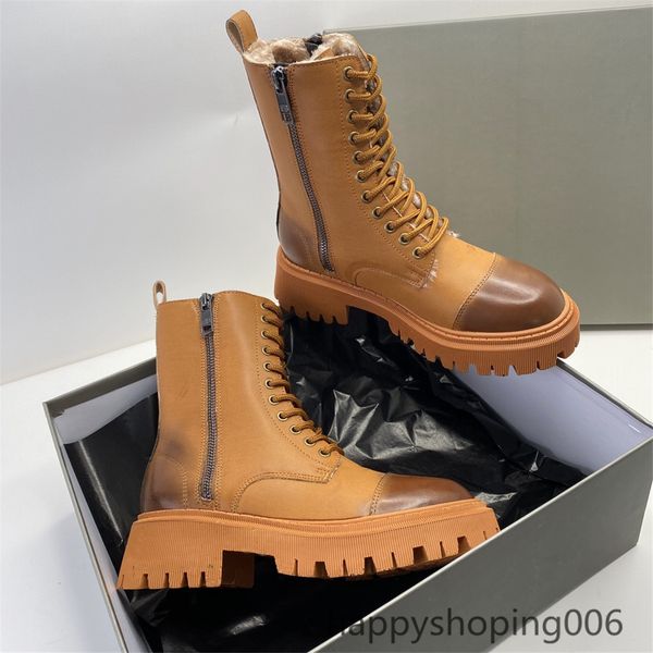 

2020cool leather martin leather boots inner coat super warm soft designer boots shoe for woman motorcycle boot martin boot, Black