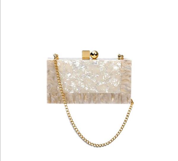 

acrylic ice crack evening bag fashion shoulder crossbody cosmetic bags trendy female totes chain handbag bridesmaid bag