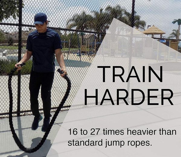 

heavy jump rope fitness skipping weighted ropes durable professional power training to improve strength home gym equipment jllelem