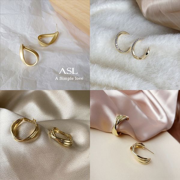 

mug korean costume version the earring of ladies fashion new earrings simple sun god moon god asymmetric exaggeration earrings jewelry, Golden