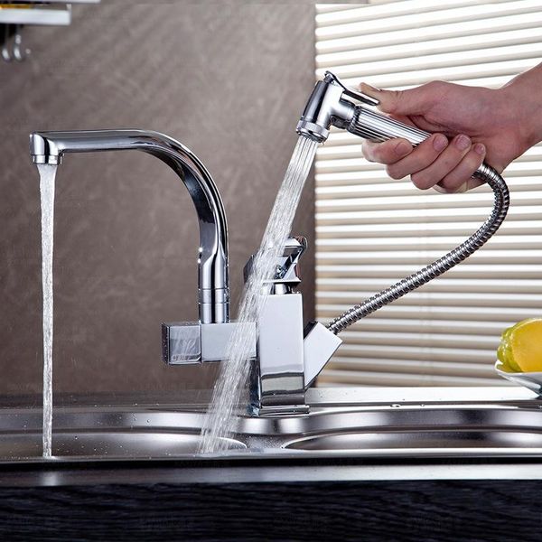 

кухонный кран кухня вытягивает кран одно рукоятка двойной выходной кран большие заказы самые продаваемые горячие краны многофункциональный к