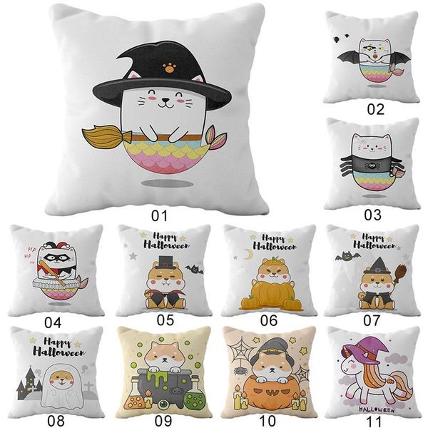 

cartoon cat dog cushion cover creative polyester throw pillow case cute cartoon halloween decorative pillowcase cushion cover