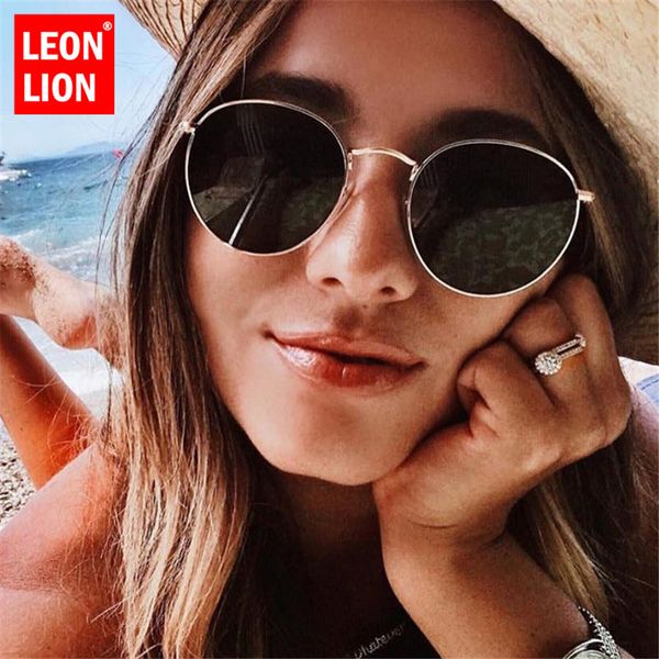 

street oculos designer de sunglasses brand luxury lady leonlion round mirror 2020 beat gafas glass women/men sol apwdi dksqr, White;black