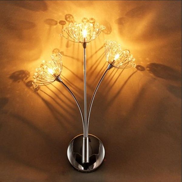 

wall lamp home arrival led mounted crystal lighting indoor fixture bedroom post-modern g4 plated metal sconce