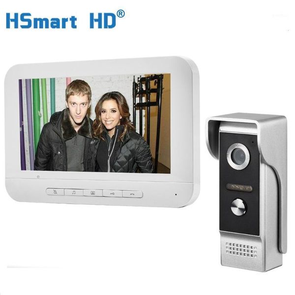 

7 inch wired video door phone visual video intercom speakerphone intercom system with waterproof outdoor ir camera1