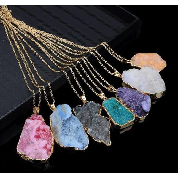 

chakra quartz healing point bead gemstone crystal necklace original natural stone-style pendant necklaces jewelry gb1463