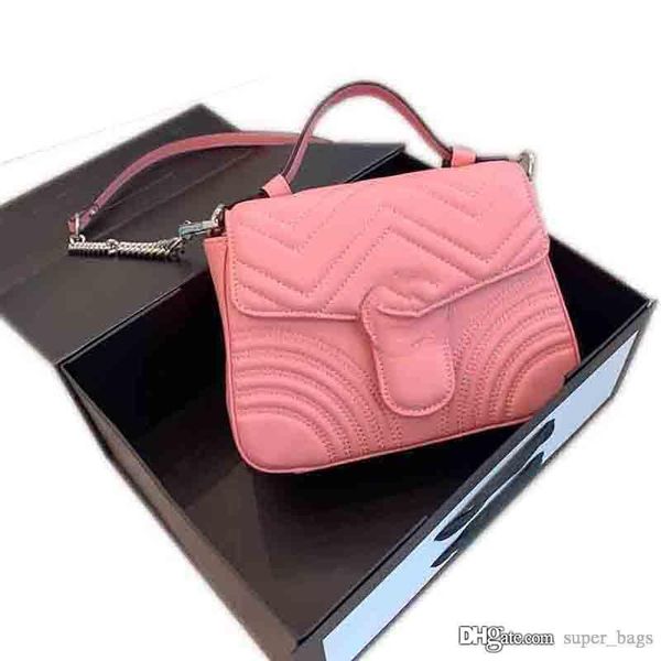 

2020 explosion models women handbag purse chain one shoulder wild leather bag popular models come with box