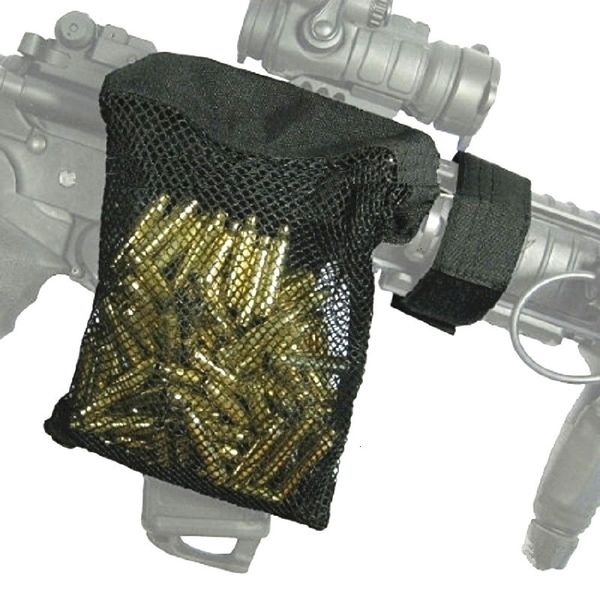 

outdoor tactical nylon shell collector net bag brass catcher mesh pocket with zippered bottom for quick unload