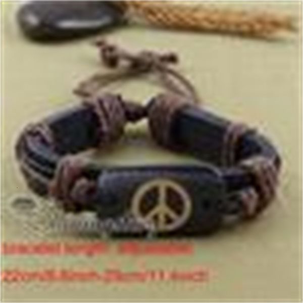 

adjustable genuine leather bracelets jewelry peace for sign men and women unisexoutletx9r0