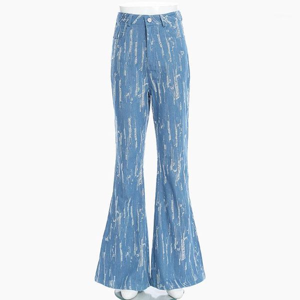 

seebeautiful simple denim pants high waist holes loose jeans woman summer autumn 2020 new tide fashion t1711, Blue