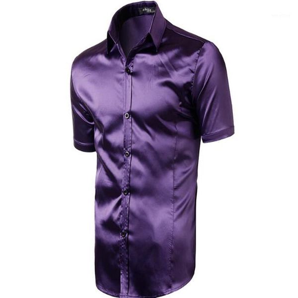 

men's casual short-sleeved pure-colored lapel shirt summer 011, White;black