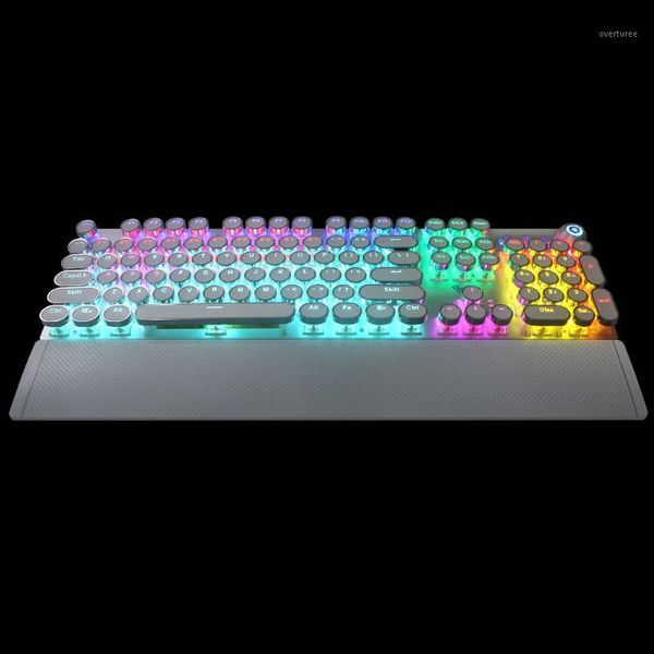 

keyboards mechanical keyboard 104 keys blue/black axis backlit gaming for computer english backlit+russian spanish hebrew arabic1