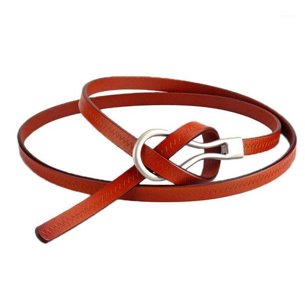 

women fashion lace-up leather belt dress slim waist chain sash strap female pu leather decorative belt clothing accessories1, Black;brown