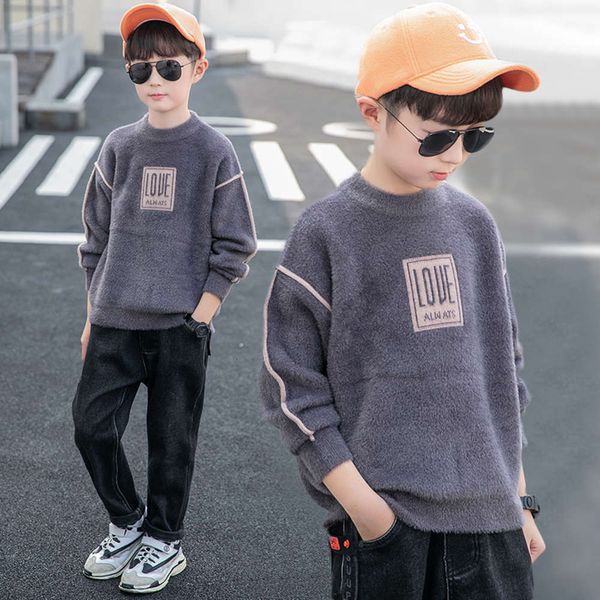

mink boys' cashmere autumn winter 2020 new zhongda t-shirt sweater children's wear, Blue