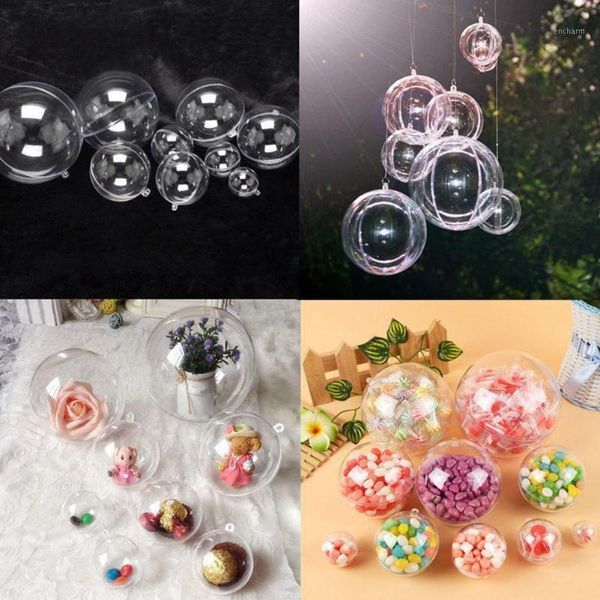 

fashion christmas tress decorations ball transparent open plastic clear bauble ornament gift present box party decoration sep 161
