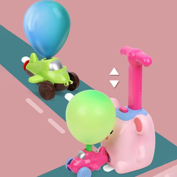 

2 in 1 power balloon car toy launcher power car toy set inertial power creative educational toys hamster flying car toy home fun wmtgjm