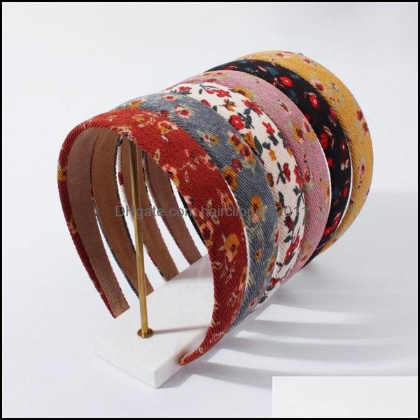 

headband hair accessories & tools products corduroy floral hoop ladylike muti color head bands f2914 drop delivery 2021 lyb0v, Black;brown