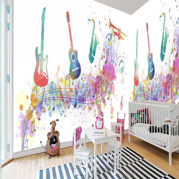 

drop shipping custom mural musical instrument background wall painting bar wallpaper stereo ktv wallpaper custom mural1