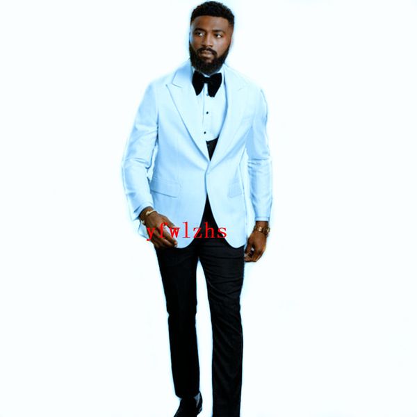 

new style one button handsome peak lapel groom tuxedos men suits wedding/prom/dinner man blazer(jacket+pants+tie+vest) w628, Black;gray