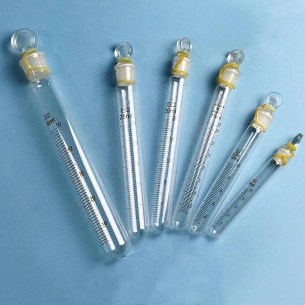 

10pcs/lot glasstest tube with graduation and glass ser, graduated test tube for lab glassware tools 5/10/20/25/50ml q bbyknp