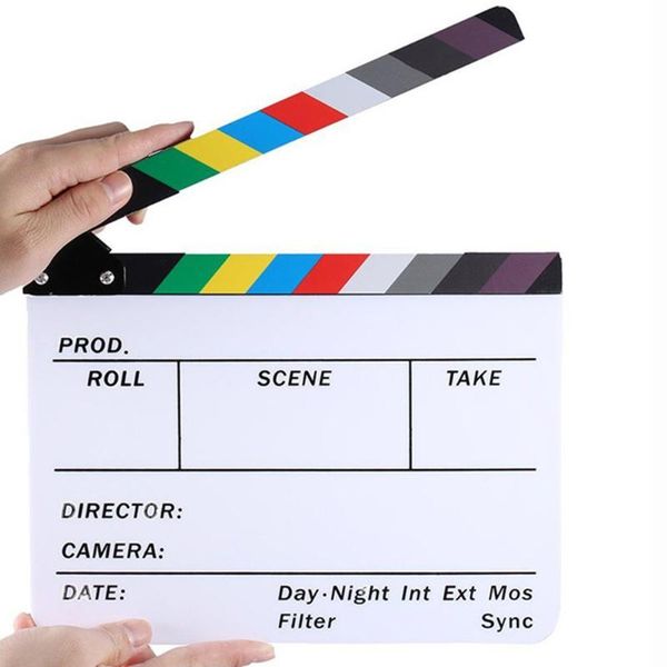 

director video scene clapperboard clapper board acrylic director tv movie film action slate clap handmade cut prop