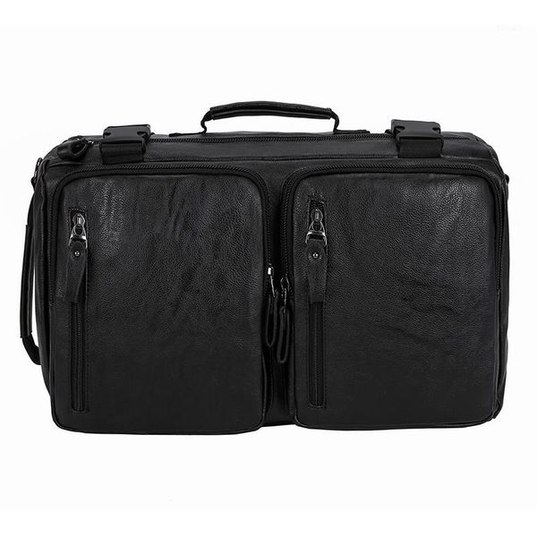 

men briefcase lapbag pu leather 15.6 inch work business briefcase men shoulder back bag crossbody big black1