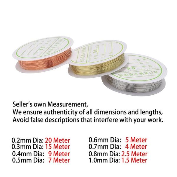 

1 roll sturdy gold alloy copper wire dia 0.2 0.3 0.4 0.5 0.6 0.7 0.8 1 mm thread metal string jlldlz, White;red