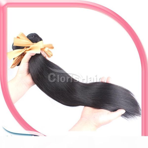 

retail 1 bundle straight weft brazilian virgin human hair weave unprocessed silky straight hair extensions 3.5oz pcs healthy end, Black