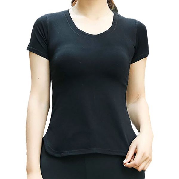 

2020 women shirts fitness yoga clothes summer sports jacket sports gym clothes short sleeve running clothes, White