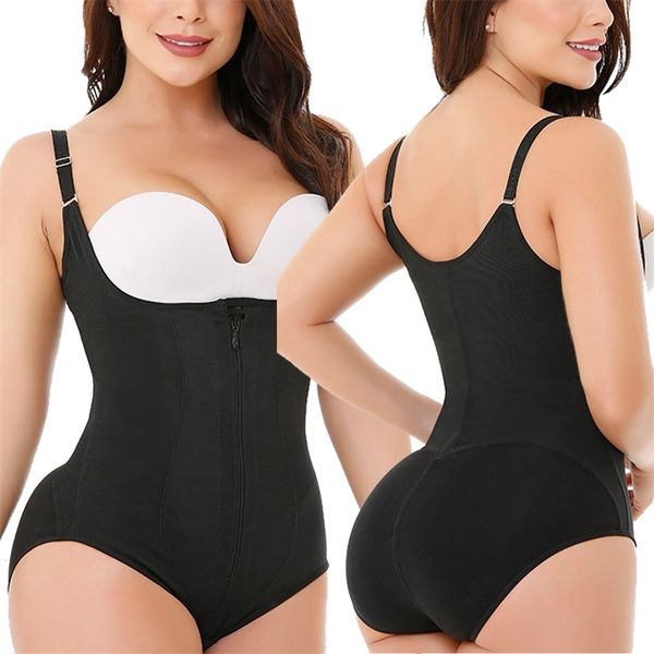 Bodysuit Chaperewear Женщины Латекс талии Trainer Trainer Slim молния и крючок Chapeear Open Bust Corset Tummy Control Shaper Trimmer 201222