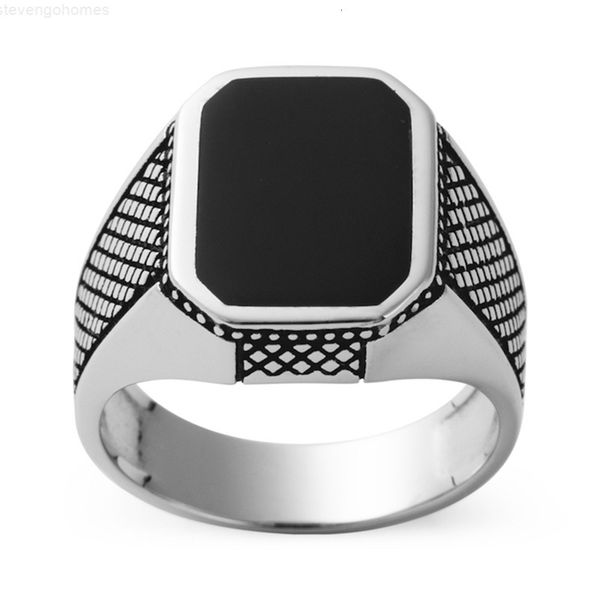 

finger shunxunze black resin 925 sterling silver fashion engagement wedding rings for men vintage punk s-3819 size 7 8 9