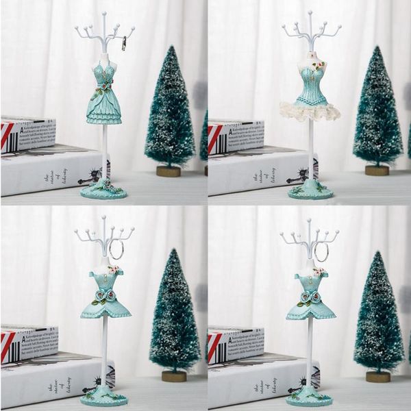 

25 cm/10 inch high jewelry hanger rack with hooks for home decor store counter top, Pink;blue