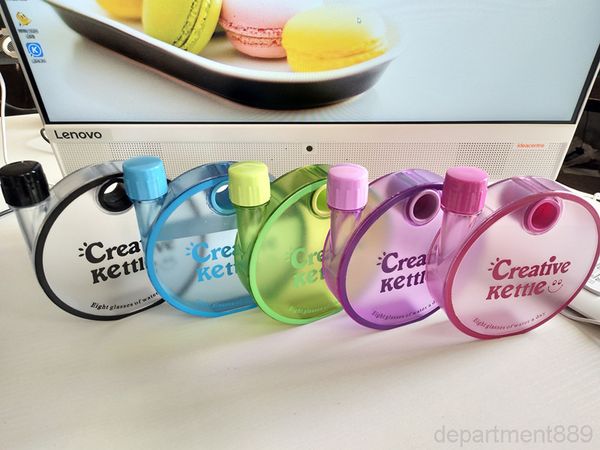 

creative 350ml round water bottle 12oz frosted paper flat flagon portable plastic wine pot outdoor handy kettles drinkware owa1770