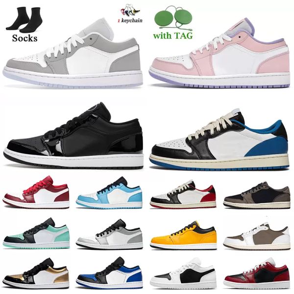 

fashion jumpman 1 low basketball shoes 1s wolf grey carbon fiber all-star arctic punch black toe fragment reverse mocha unc grey camo mens t