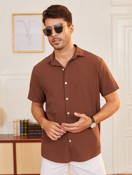 

men solid button up shirt c6mx#, White;black