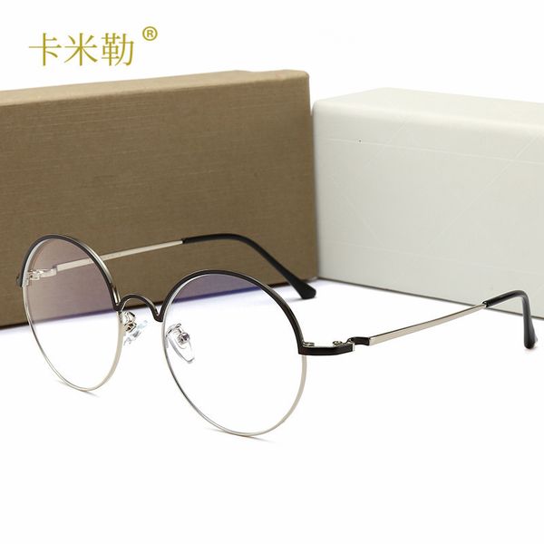 

new large frame student decorative glasses shopping travel versatile flat lens 6202 kml-designer, White;black