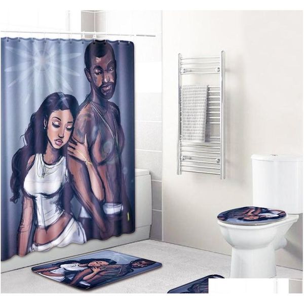 

the african shower curtain 4pcs bathroom rug sets women and men bath mat anti slip toilet mat carpet for home d sqcyjq ppshop01